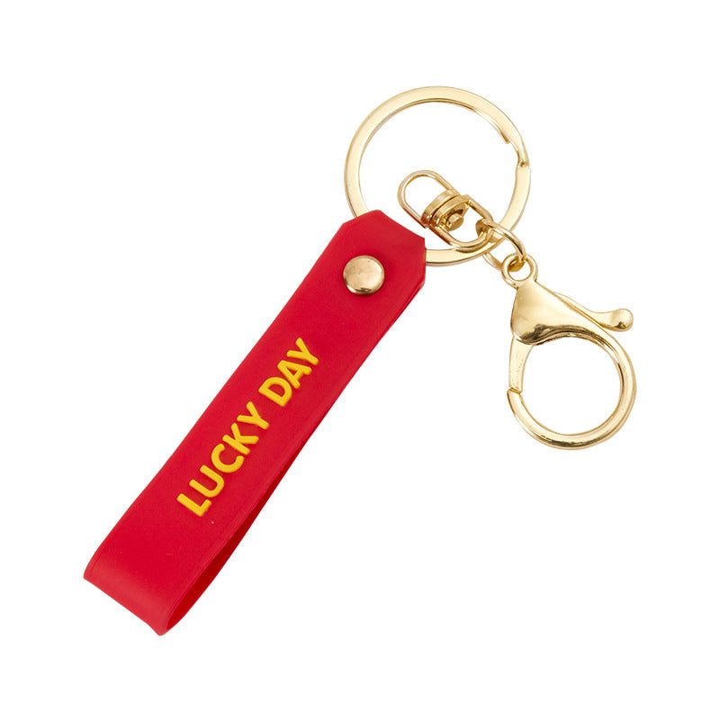 Lucky Day Soft Rubber PVC Keychain with Metal Ring and Hook 5