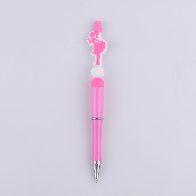 Pink Heart Silicone Beaded Pens Handmade Novelty Office School Gift 23