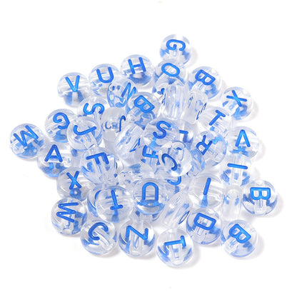 100pcs Letter Acrylic Beads Transparent Candy Color DIY Bracelet Making 20