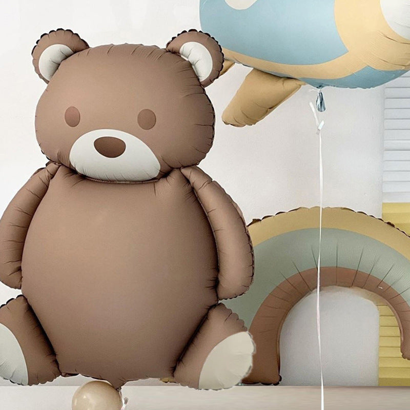 Bear Shaped Foil Balloon Set Birthday Party Decoration 1Set 4