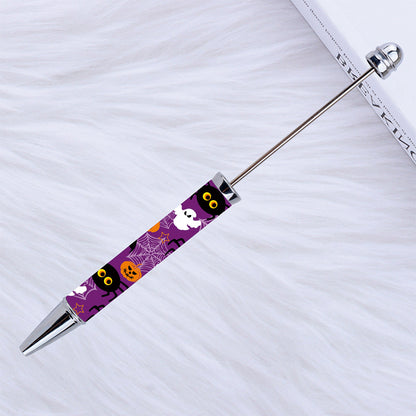 Halloween Beadable Pens Printed Pumpkin Ghost Spider Bat Design 6
