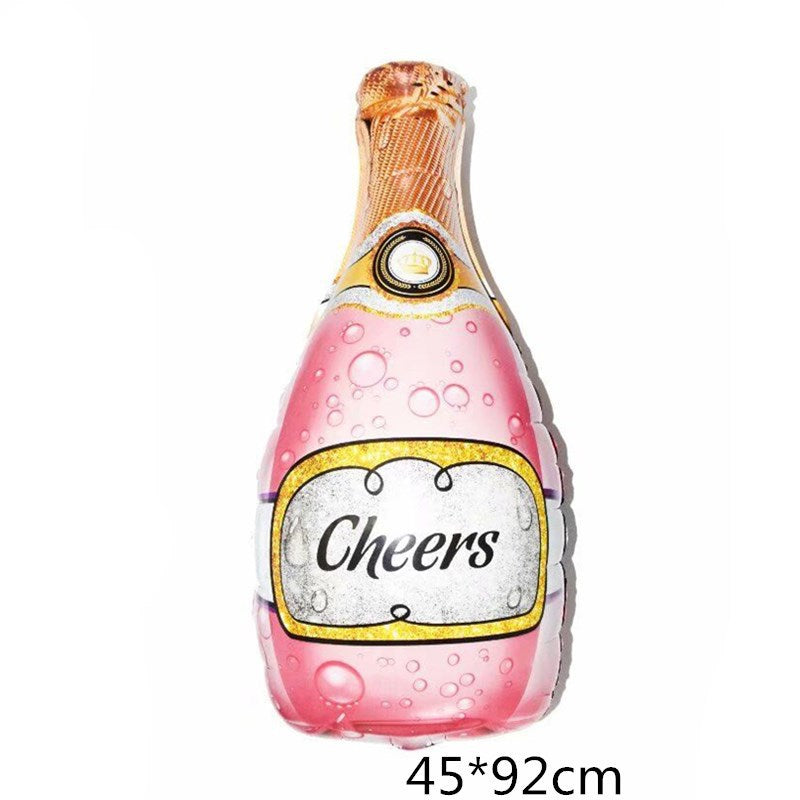 Wine Glass and Bottle Foil Balloons Party Decoration Set 5pcs 24