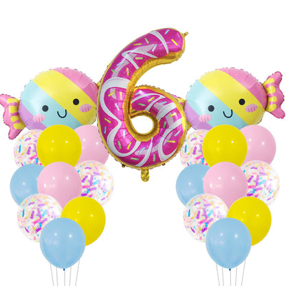 Candy Donuts Foil Balloon Set Party Decoration 1Set 9