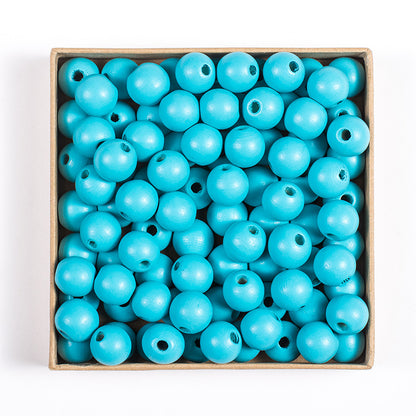 50pcs 16mm Colored Round Wooden Beads Jewelry Making DIY Craft 14