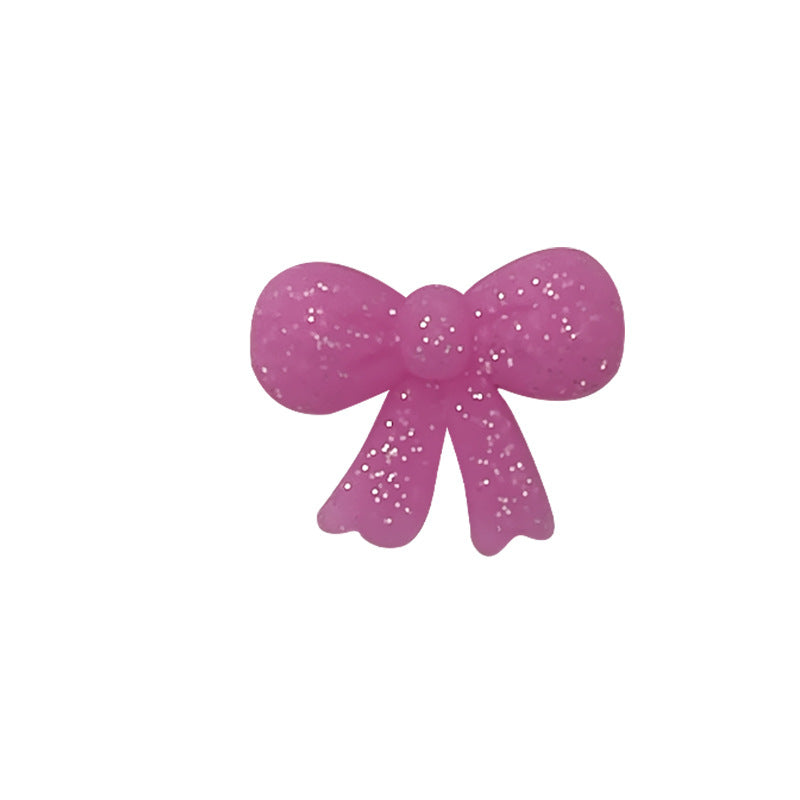 20Pcs Silicone Focal Beads Bow Cross Solid Luminous Design 27