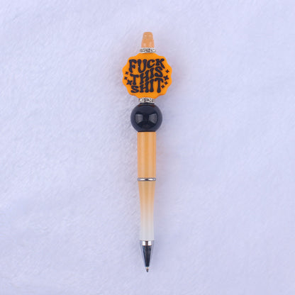 Cartoon Pattern Silicone Beaded Pens Ballpoint Pen DIY Craft Supplies 12