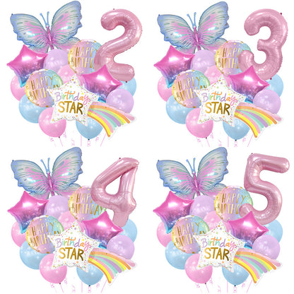 Butterfly Meteor Foil Balloon Set Holiday Party Decoration 2