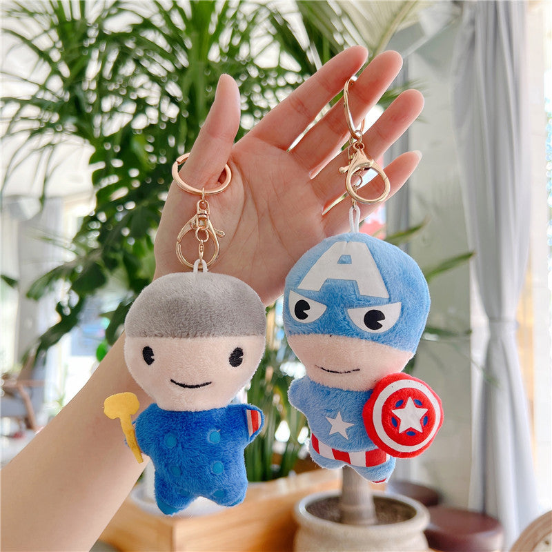 Superhero Character Plush Toy Keychain 12cm Cute Cartoon Doll 3