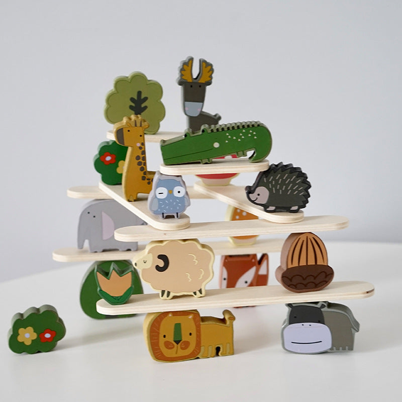 Wooden Animal Building Blocks Balance Educational Toy 2