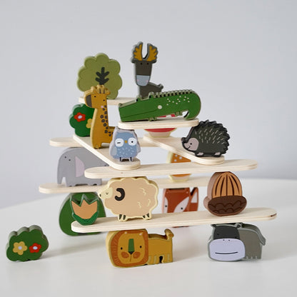 Wooden Animal Building Blocks Balance Educational Toy 2
