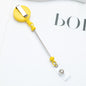 Retractable Beaded ID Keychain Plastic Retractable Badge Holder 23