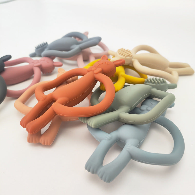 Silicone Baby Teether Rabbit Shape 2Pcs Set for Infant