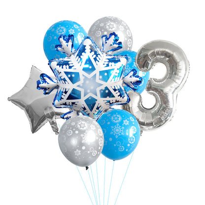 Ice Snow Theme Snowflake Foil Balloon Set Party Decoration 8