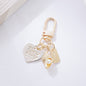 Cute Shell Metal Keychain with Pearl and Heart Charms 8