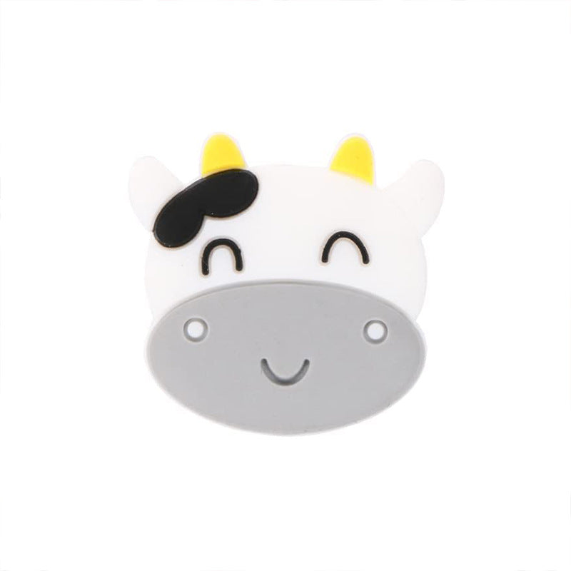 20pcs Silicone Focal Beads Cow Face Smiling Expression Bulk Pack 6