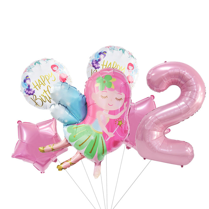 Elf Fairy Princess Foil Balloon Set Birthday Party Decoration 5