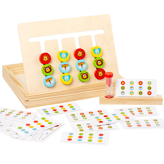 Wooden Four-Color Moving Chess Educational Toy for Kids