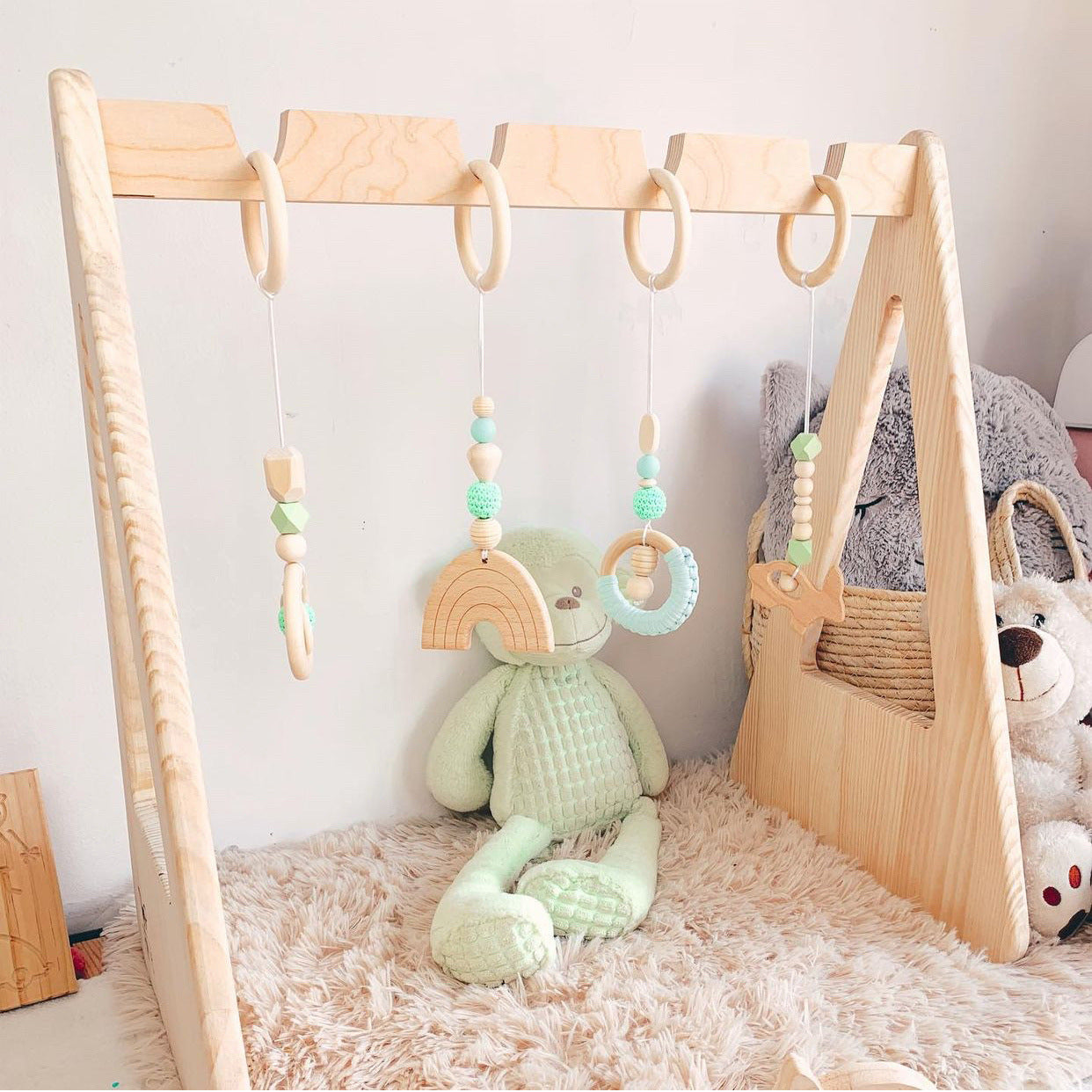 Wooden Thread Bead Teether Toy Baby Sensory Toys 4 Pack 4