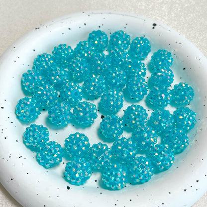 50pcs 14mm Rhinestone Beads Sparkling Decorative Beads 23
