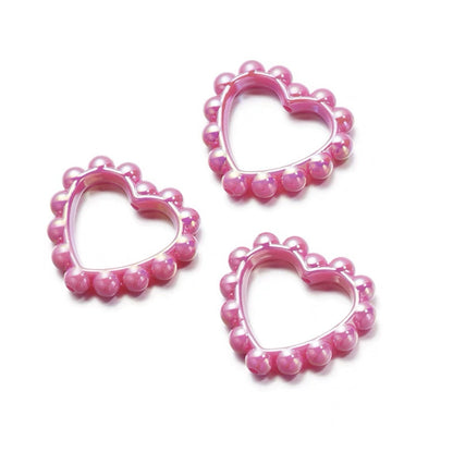 10Pcs 39x43mm Solid Color Plated Love Circle Acrylic Beads 11