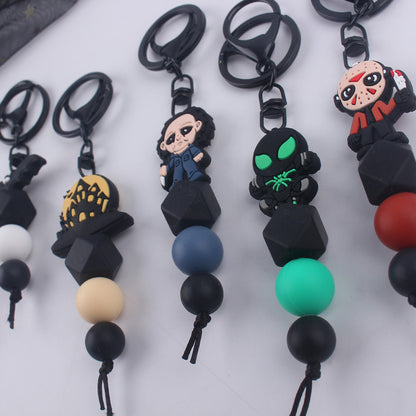 Halloween Themed Silicone Bead Keychain Assortment Charm Set 2