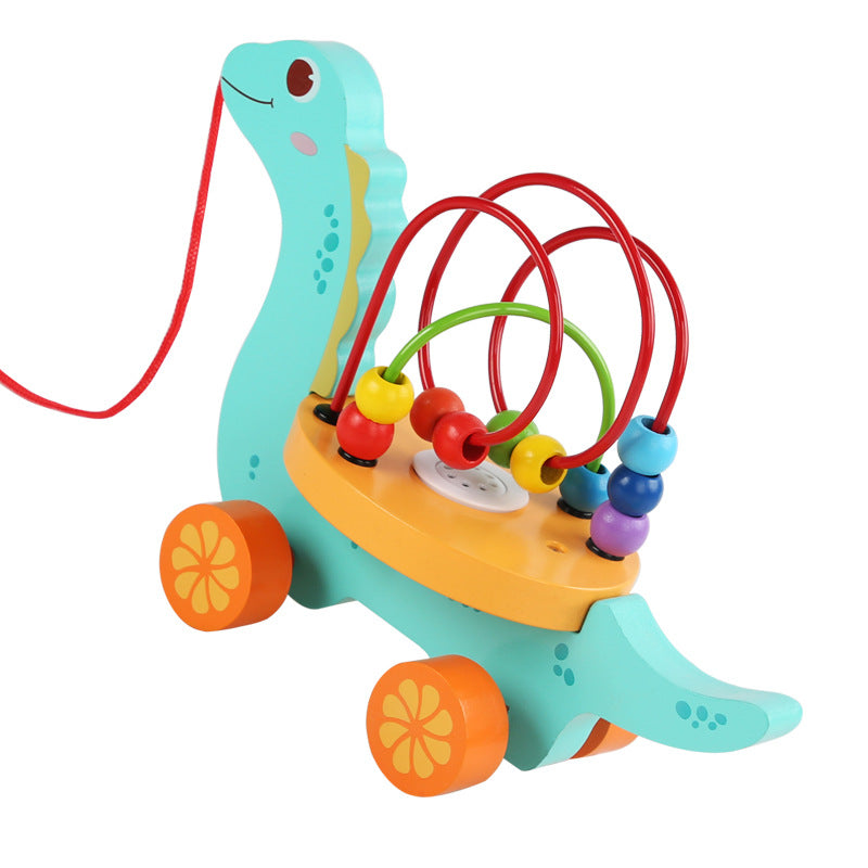 Wooden Bead Maze Pull Toy Educational Activity for Toddlers 4