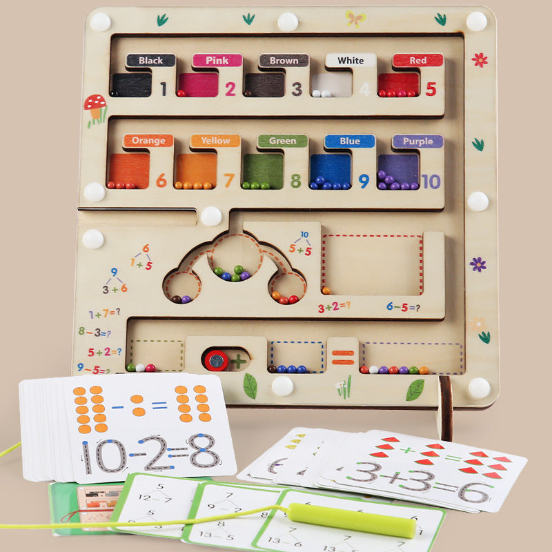 Wooden Montessori Toys Magnetic Labyrinth Digital Clock 4