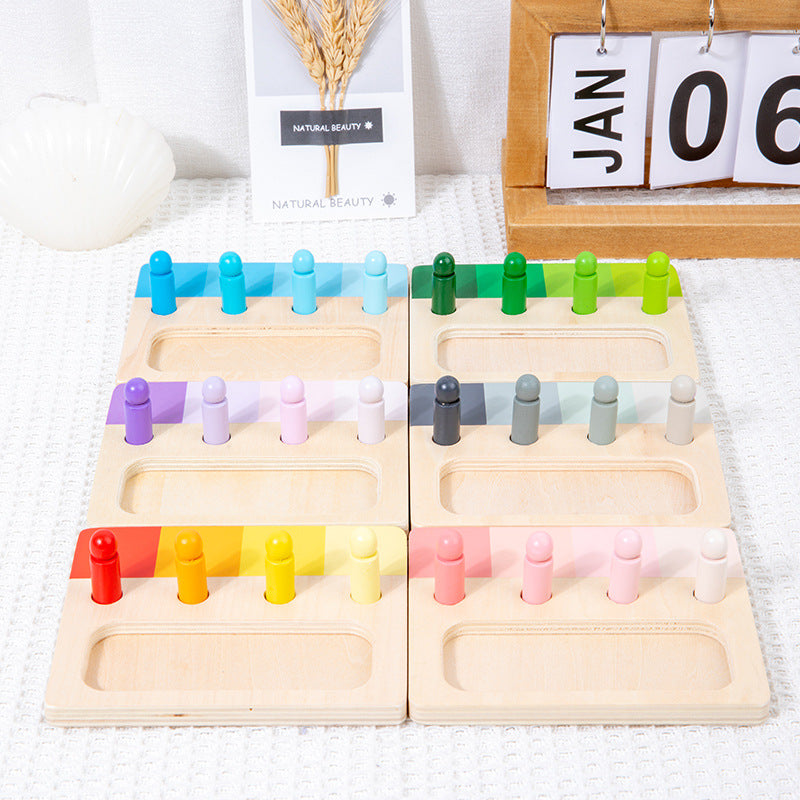 Wooden Montessori Toys Training Color Board for Toddlers 4