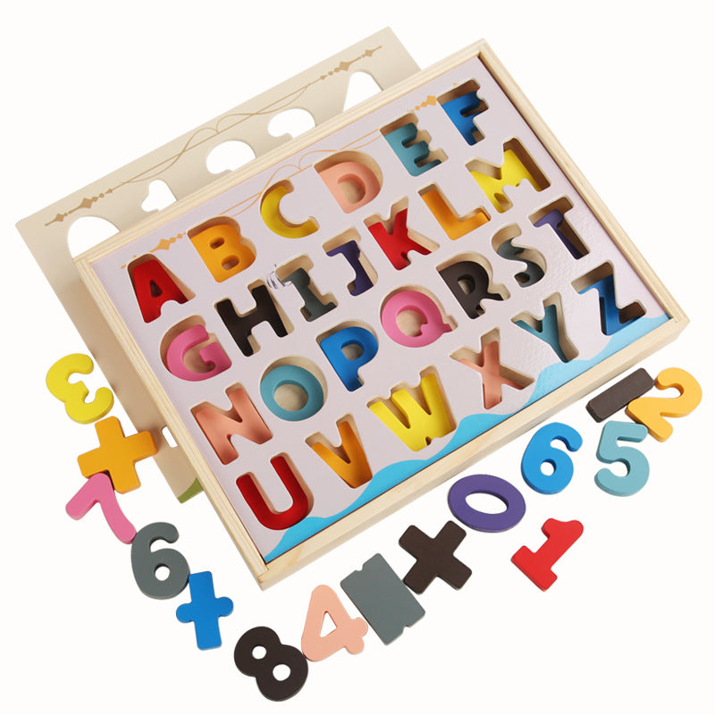 Wooden Montessori Toys Digital Puzzle Building Blocks 31x24cm