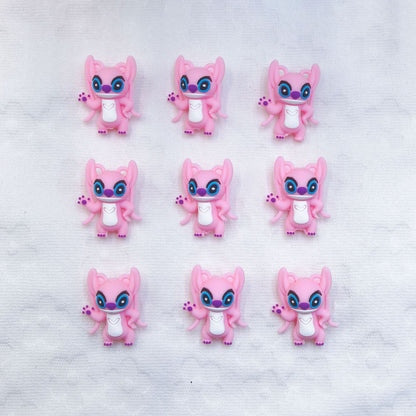 20Pcs Silicone 3D Focal Beads Pink Alien Character Large Ears Front Facing 5
