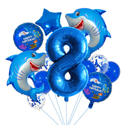 Ocean Shark Foil Balloon Set Kids Birthday Party Decoration 10
