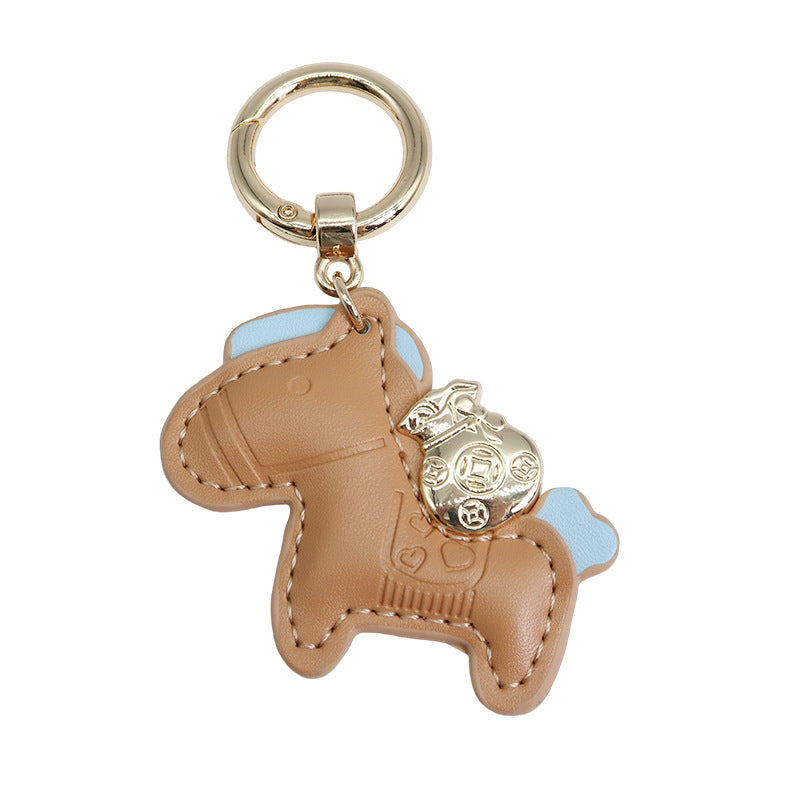 Pony Leather Keychain Cute Animal Charm for Bags and Keys 10