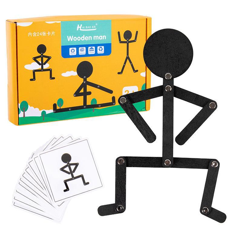 Wooden Puzzle Montessori Toys Sports Figures Educational Toy