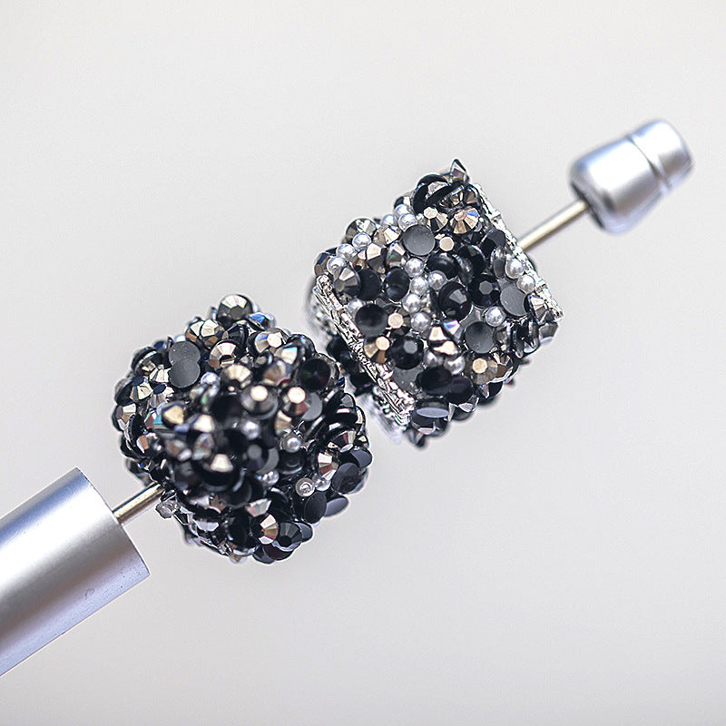 10pcs 18mm Square Cube Pearl Rhinestone Focal Beads for Pens 7