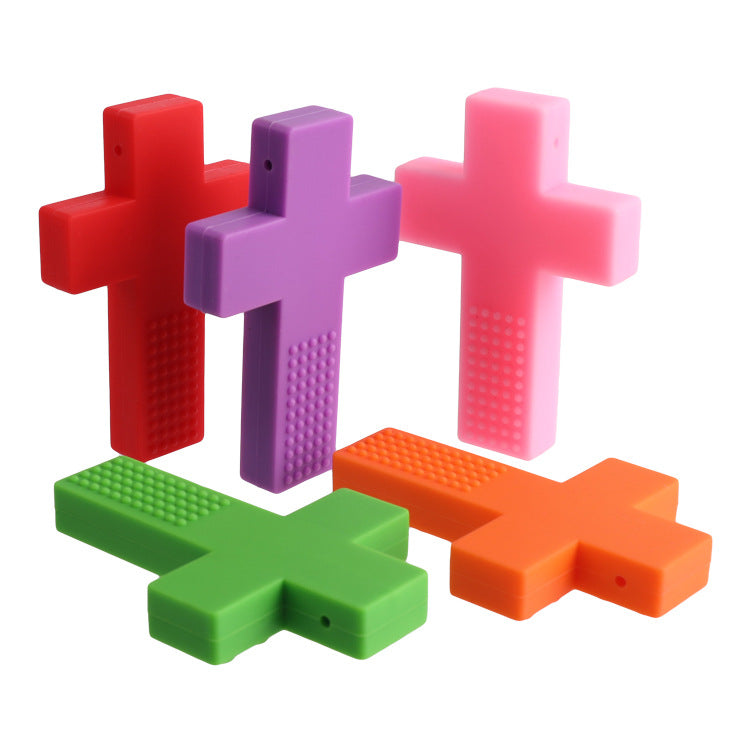 Silicone Cross Teething Necklace Sensory Fidget Toy 3 Pack 4