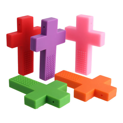 Silicone Cross Teething Necklace Sensory Fidget Toy 3 Pack 4
