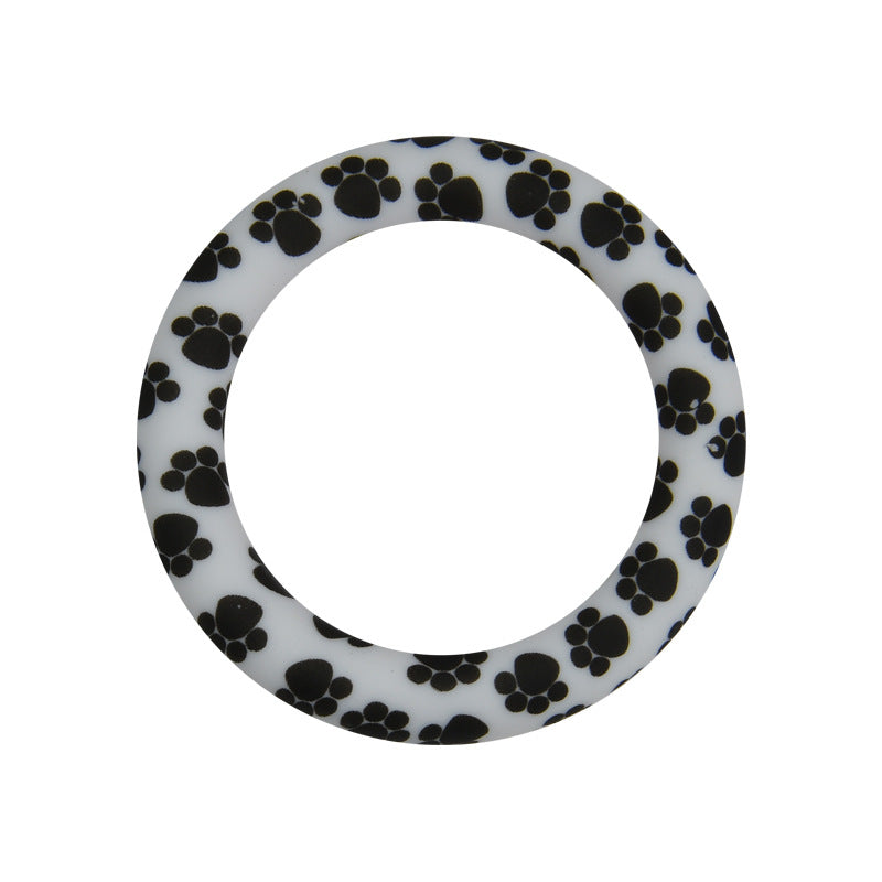 65mm Printed Silicone Beads Rings Multi Color Design 27