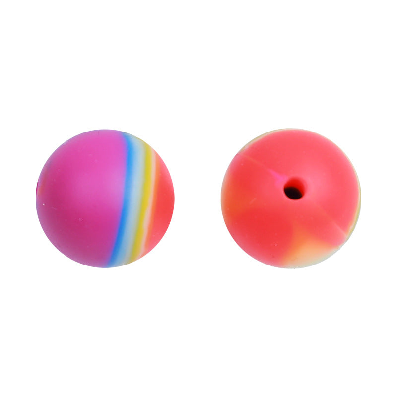 20pcs 15mm Candy Color Tie Dye Silicone Beads Multi Color 16