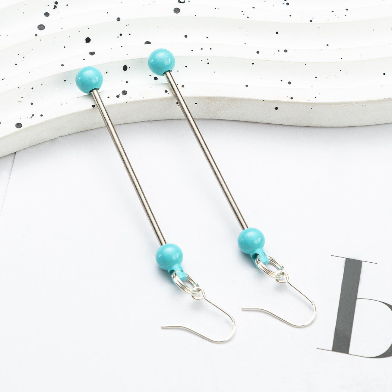 Beadable Earrings Metal DIY 7.8cm Length Craft Supplies 16