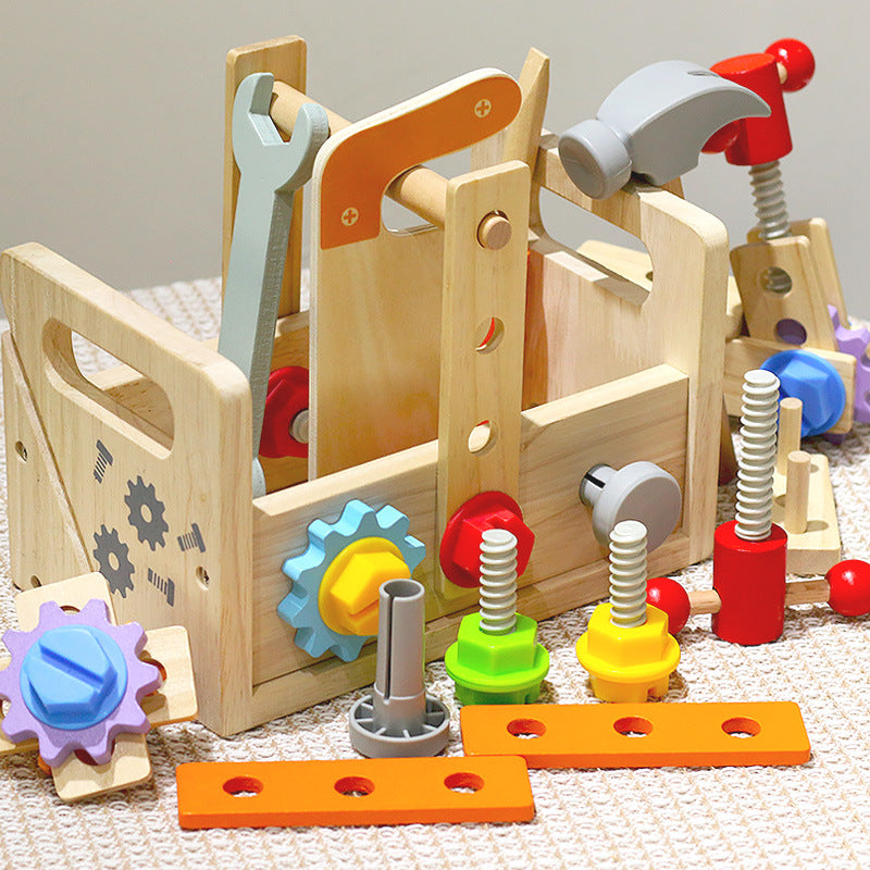 Wooden Portable Tool Box Montessori Toys for Kids 21.5cm 2