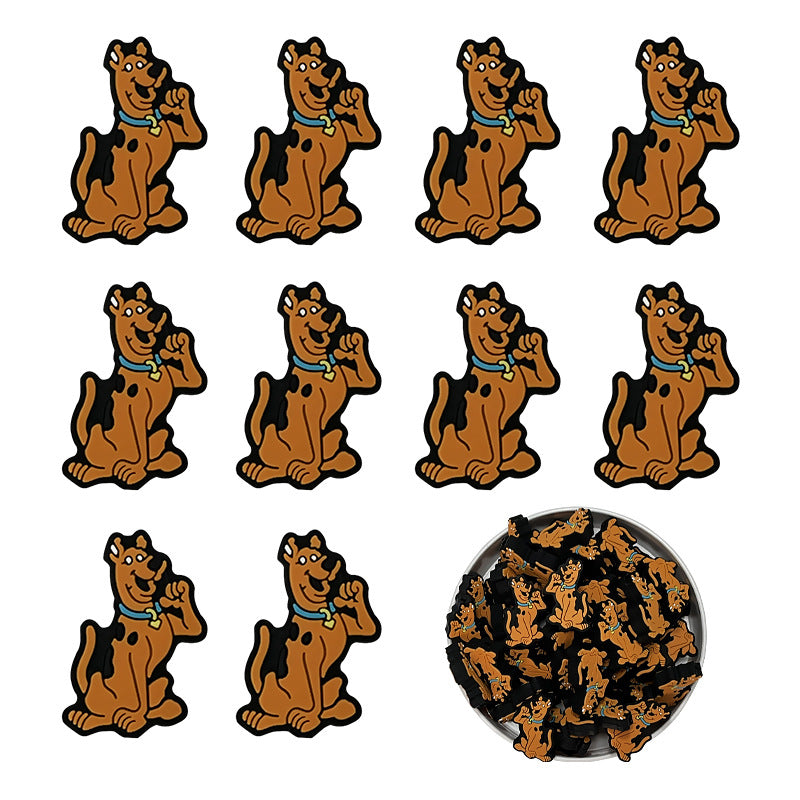 Silicone Focal Beads Brown Dog Character Side Profile 4