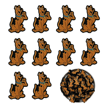 Silicone Focal Beads Brown Dog Character Side Profile 4