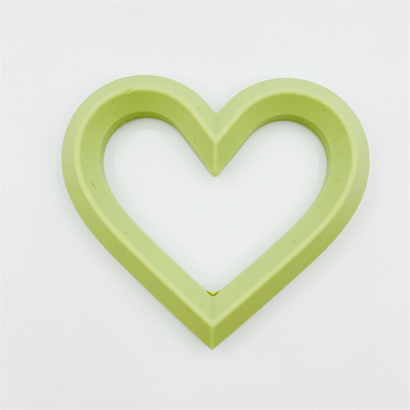 3Pcs 80mm Heart Silicone Beads Solid Color 3