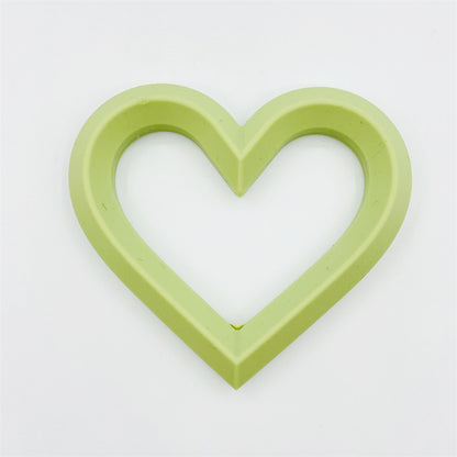 3Pcs 80mm Heart Silicone Beads Solid Color 3