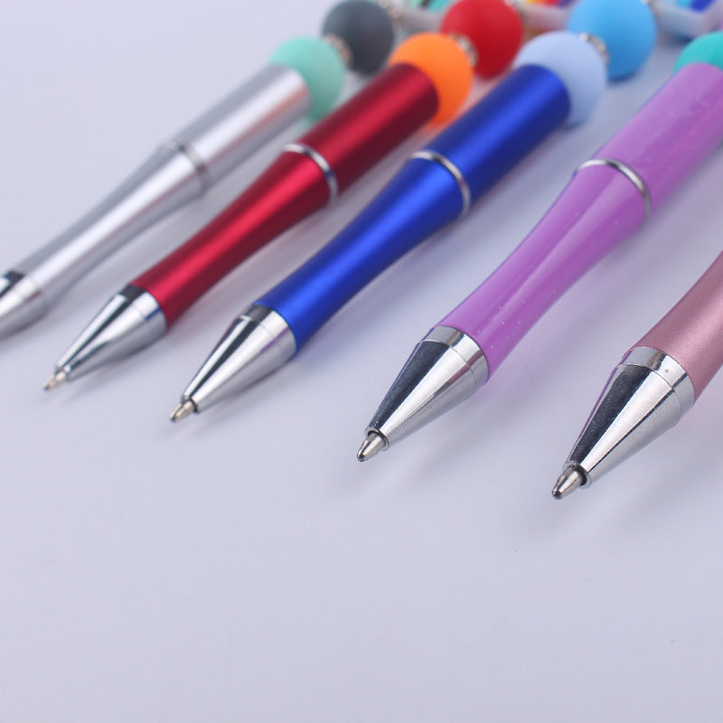 Rainbow Silicone Beaded Pens Ballpoint Pen Office School Supplies 3
