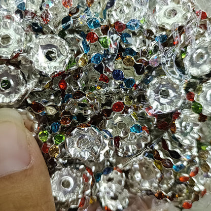 50pcs 12mm Rhinestone Wavy Spacer Beads DIY Jewelry Making 15