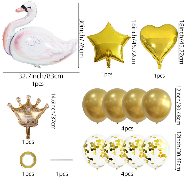 Swan Foil Balloon Set Valentine’s Day Proposal Party Decoration 3