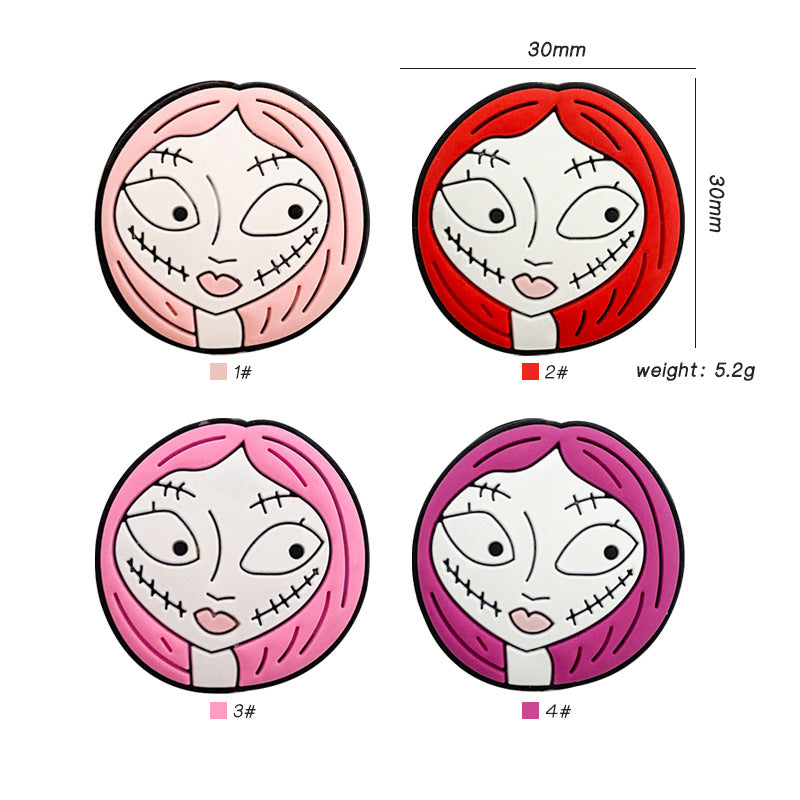 20pcs Silicone Focal Beads Halloween Zombie Girl Front Facing