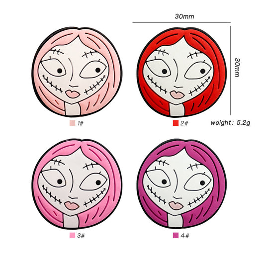 20pcs Silicone Focal Beads Halloween Zombie Girl Front Facing
