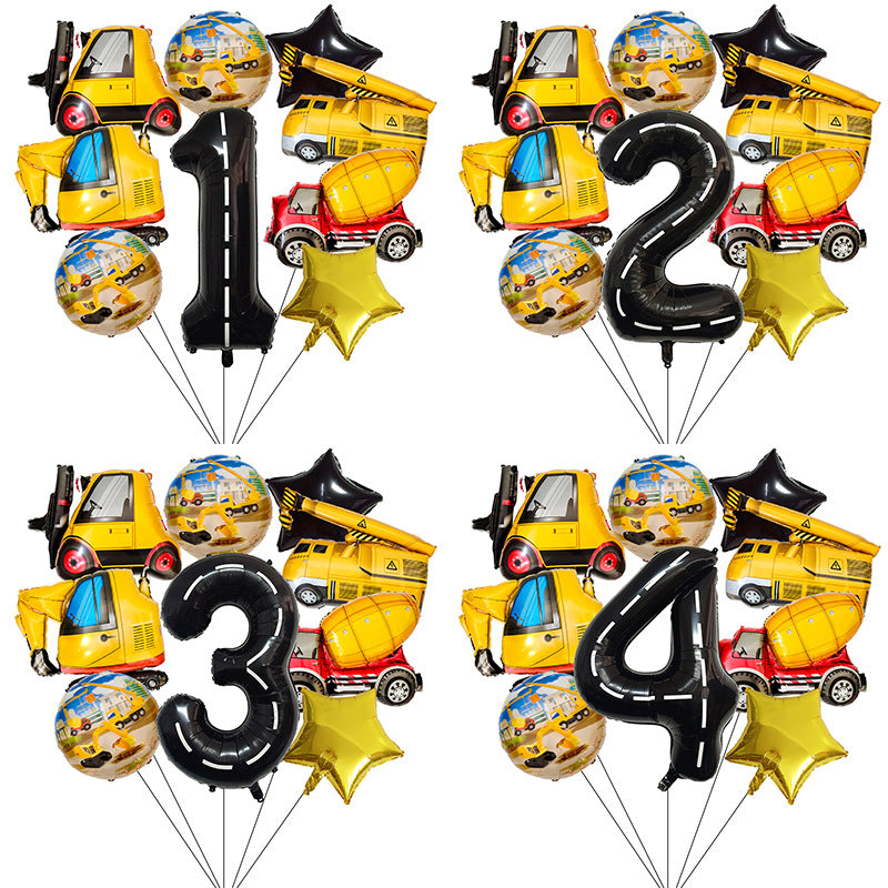 Construction Vehicle Foil Balloon Set 40 Inch Engineering Theme 3
